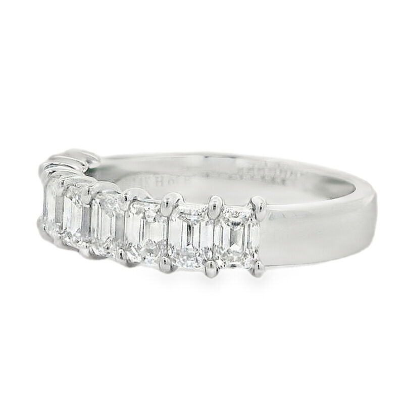 Emerald Cut Diamond 1 1/2ctw. Nine Stone Vertical Anniversary Band in 14k White Gold image number null