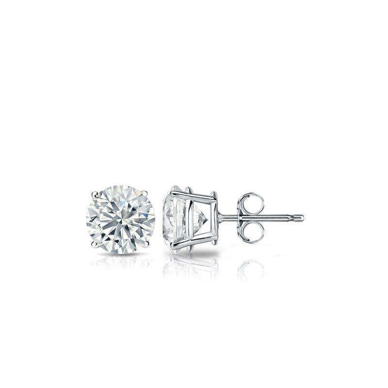 Brilliant-Cut Lab Grown 3/4ctw. EF VS Diamond Stud Earrings in 14k White Gold image number null
