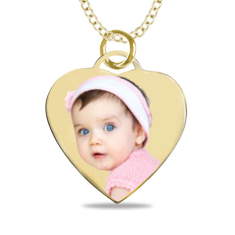 Small Heart Photo Pendant in 10k Yellow Gold image number null