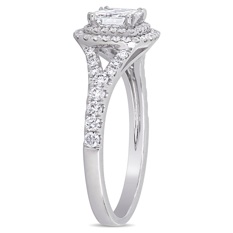 Asscher-Cut 1 1/5ctw. Diamond Halo Engagement Ring in 14k White Gold image number null