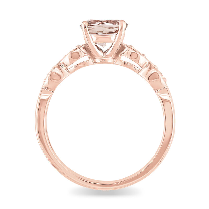Brilliant-Cut Morganite & Diamond Ring in 10k Rose Gold image number null