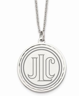 Junior League of Chicago Disc Pendant in Stainless Steel