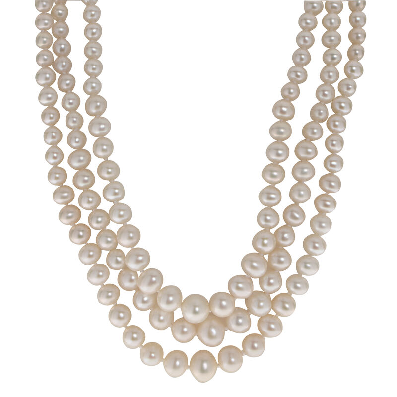 Imperial Pearl Graduated 3-Strand Freshwater Pearl Necklace image number null