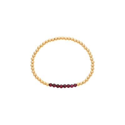 Garnet Birthstone Beaded Bracelet Gold Filled