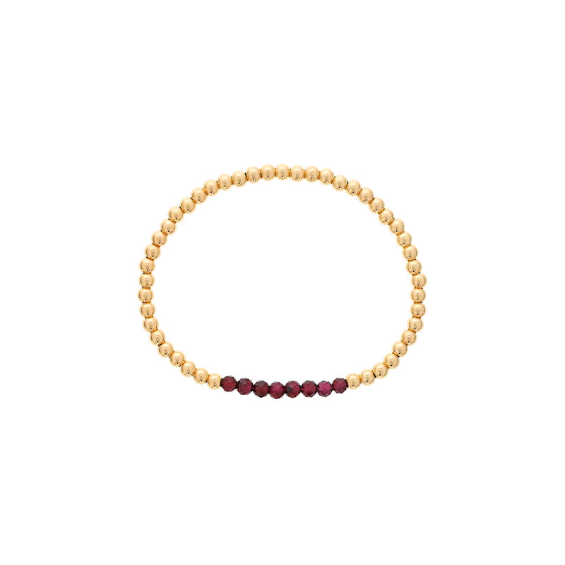 Garnet Birthstone Beaded Bracelet Gold Filled image number null