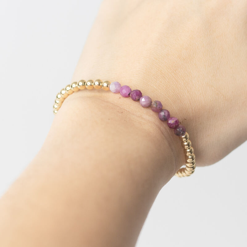 Gold-Filled & Ruby Beaded Bracelet image number null