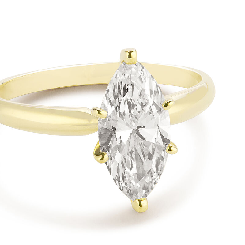 Marquise Lab Grown Diamond 1 1/2ctw. Solitaire Engagement Ring in 14k Yellow Gold image number null