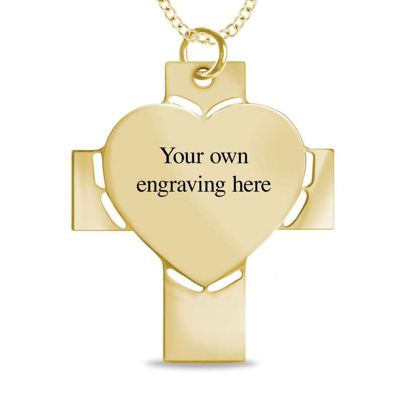 Cross Photo Pendant in 10k Yellow Gold image number null