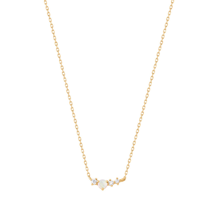 Opal & Diamond Necklace in 14k Yellow Gold image number null