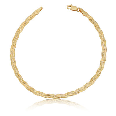 Triple Braid Bracelet in 10k Yellow Gold