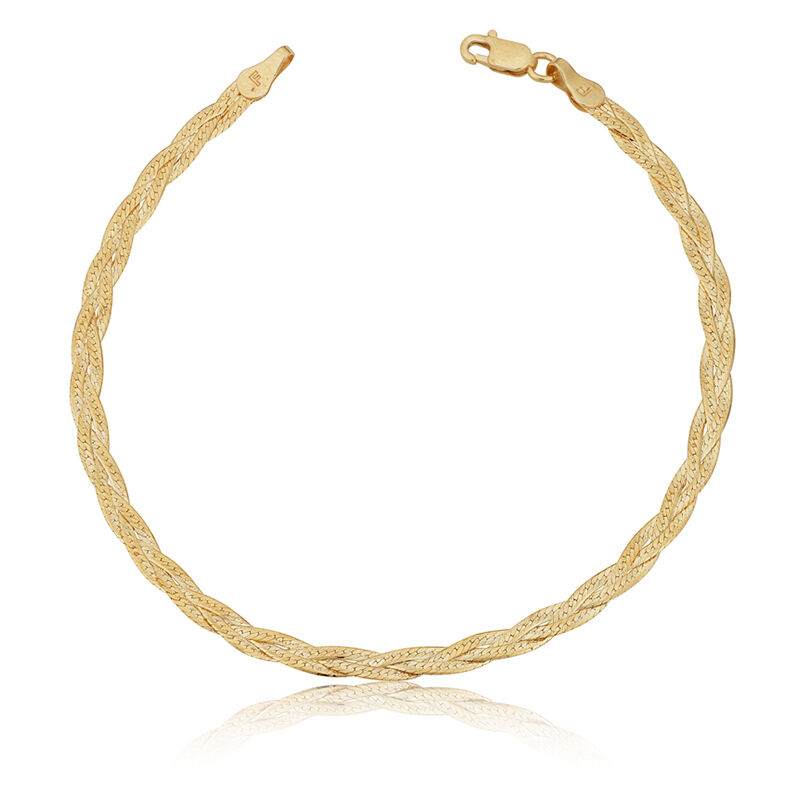 Triple Braid Bracelet in 10k Yellow Gold image number null