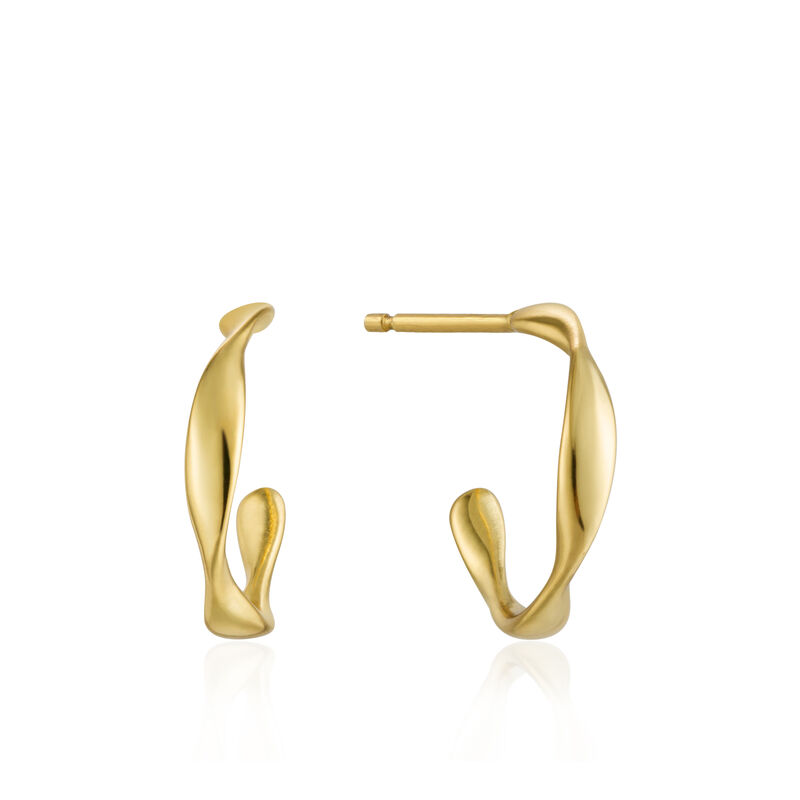 Twist Mini Hoop Earrings in Sterling Silver/Gold Plated image number null