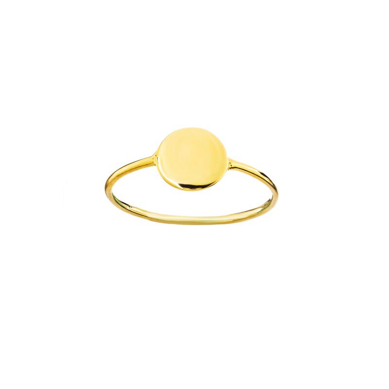 Disc Round Flat Fashion Ring in 14k Yellow Gold Sz 7 image number null