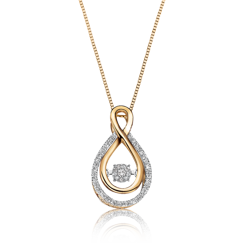 Beats of Love: Diamond Infinity Pendant in 10k Yellow Gold image number null