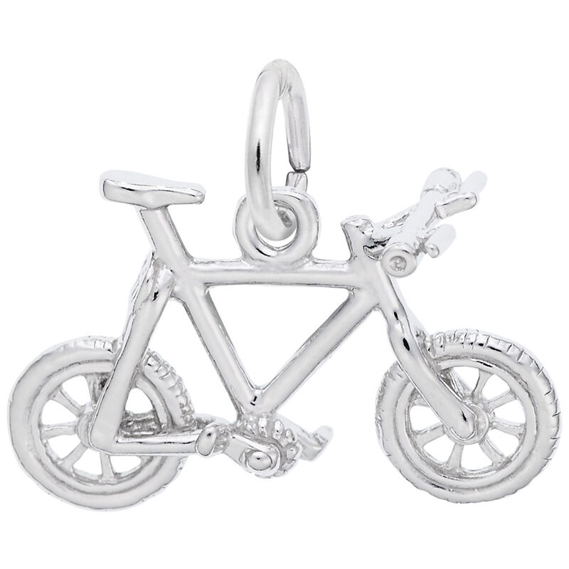 Mountain Bike Charm in 14k White Gold image number null