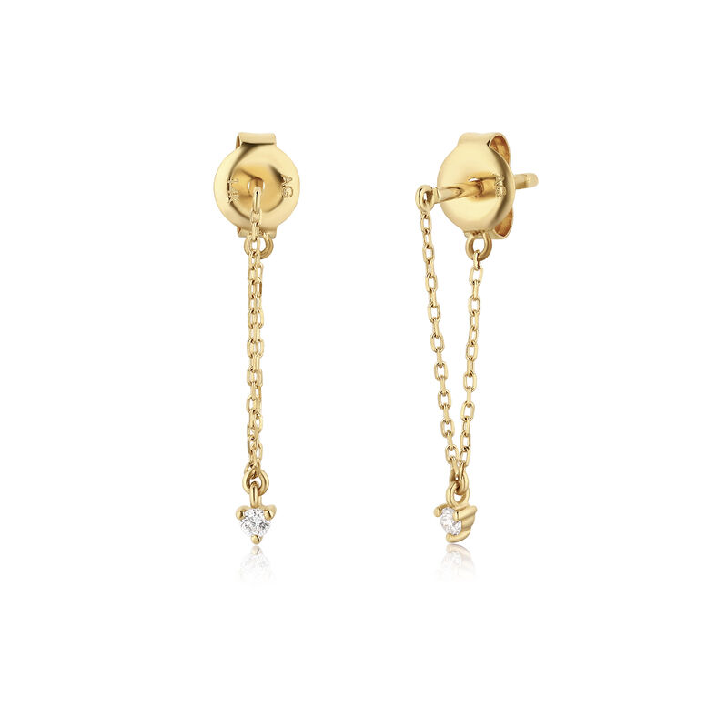 Diamond Chain Earrings in 14k Yellow Gold image number null
