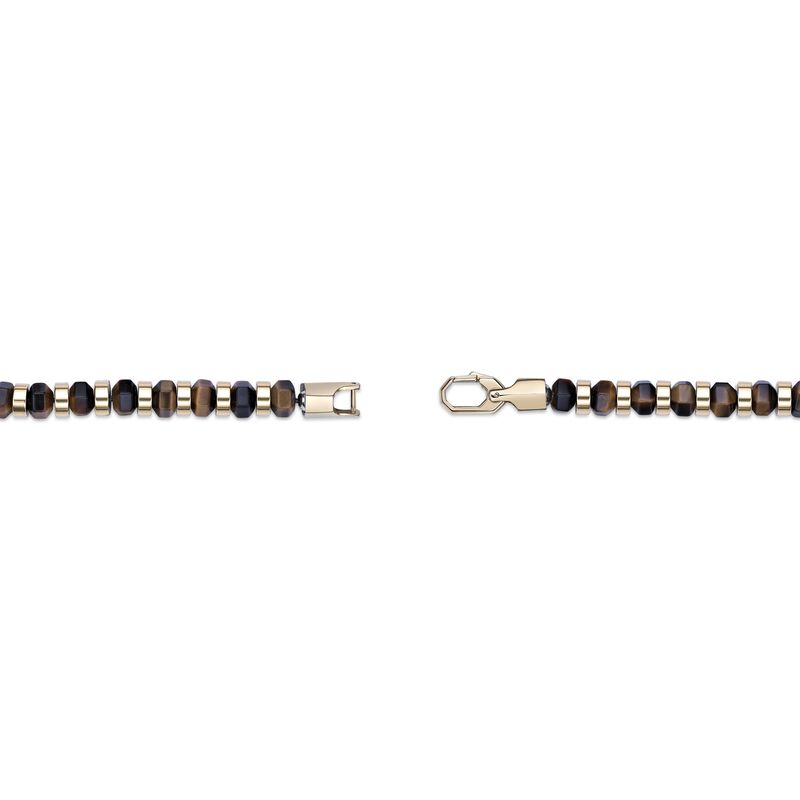 Tiger's Eye Bracelet in Gold Tone Ion Plated Stainless Steel image number null