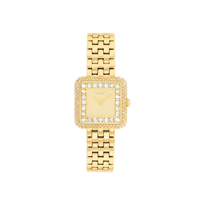 Coach Ladies Cass Gold Dial Yellow Stainless Steel 24mm Watch 14504559