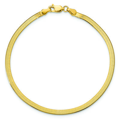 Silky 3mm Herringbone 8" Bracelet in 14k Yellow Gold