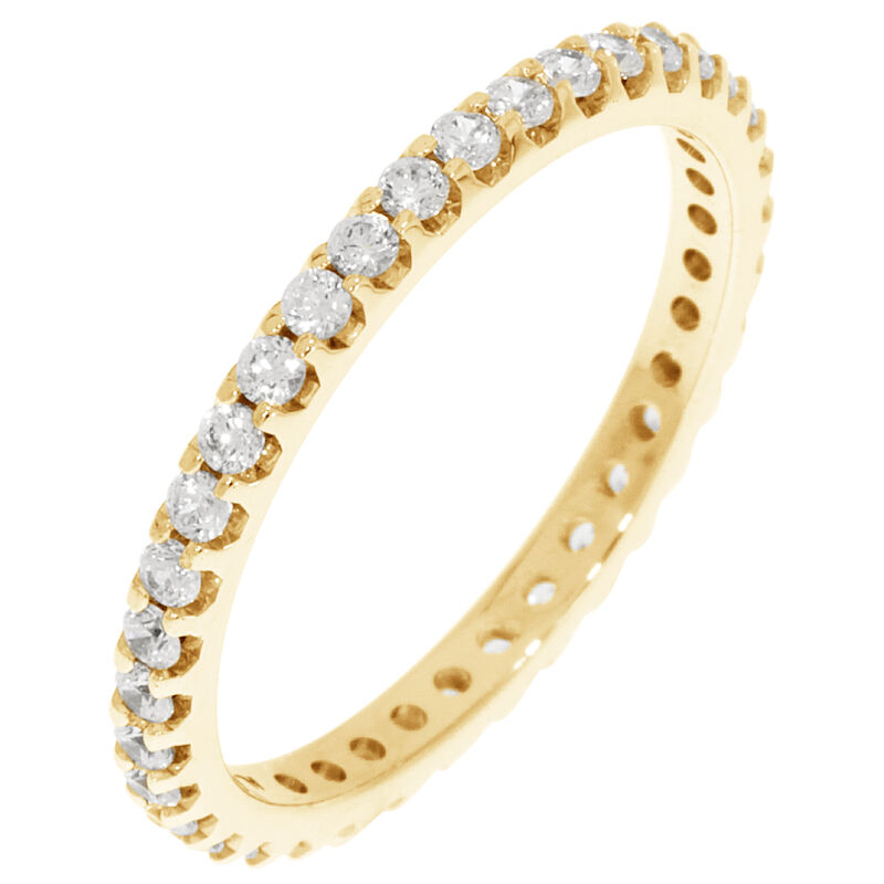 Round Prong Set 1/2ctw. Eternity Band in 14K Yellow Gold (HI, I1) image number null