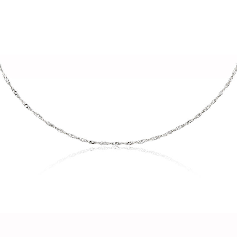 18" Singapore Chain in 14k White Gold image number null