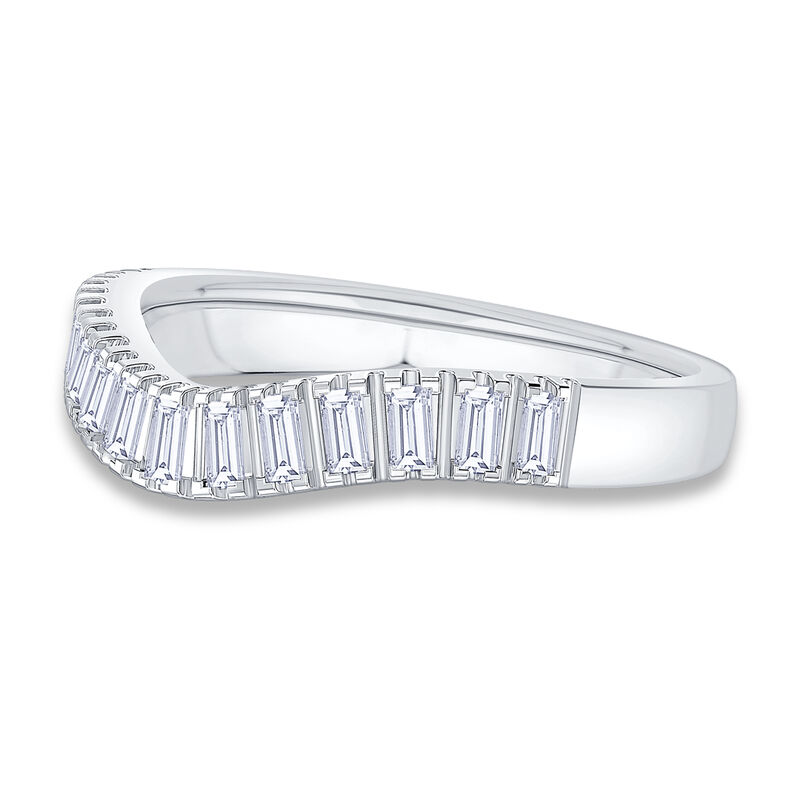 Diamond Baguette Contour & 14k White Gold Anniversary Ring image number null