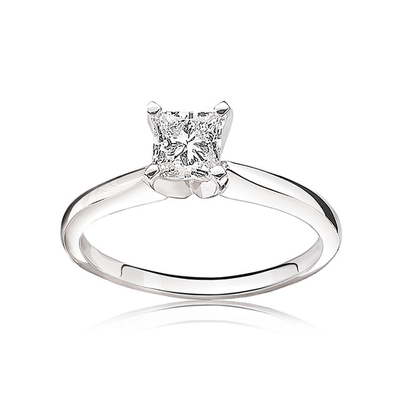 Classic Princess-Cut 1ct. Diamond Solitaire Engagement Ring in 14k White Gold image number null