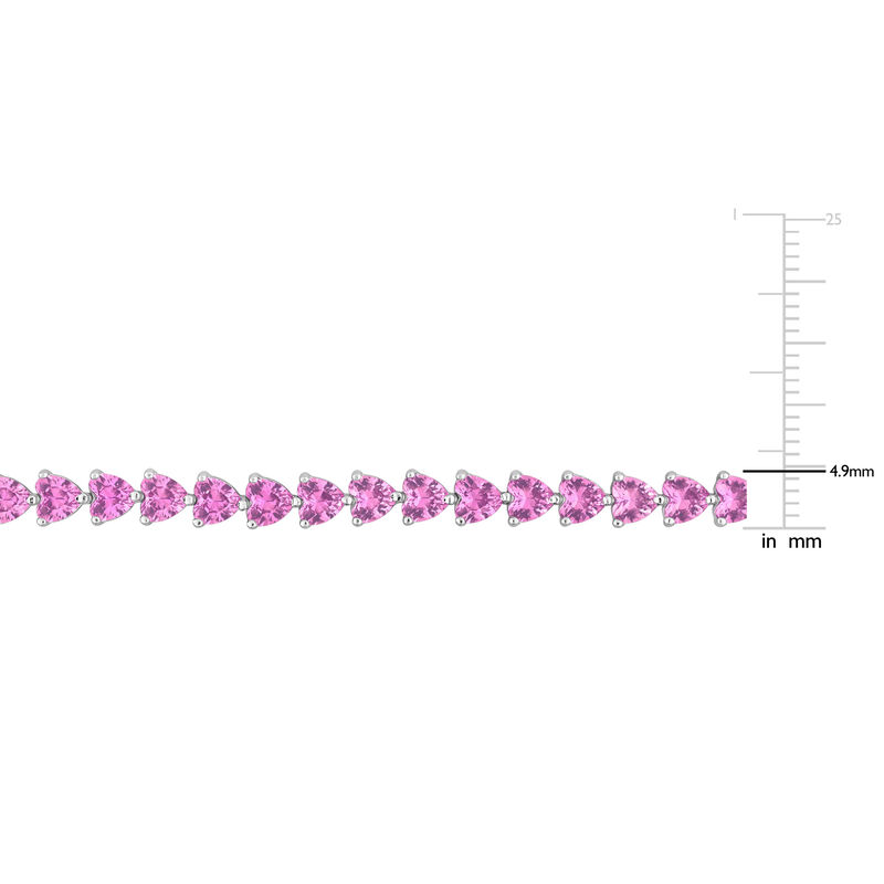 Created Pink Sapphire Bracelet in Sterling Silver image number null