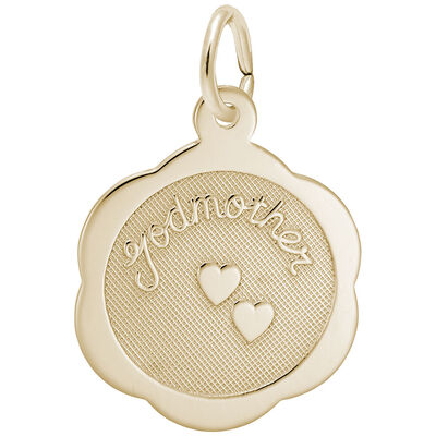 Godmother Charm in Gold Plated Sterling Silver