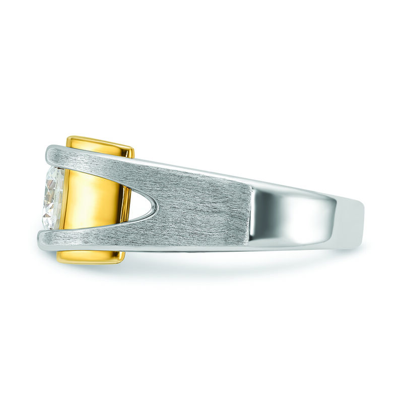 Men's 1ctw. Lab Grown Diamond & 14k Two Tone Gold Wedding Ring image number null