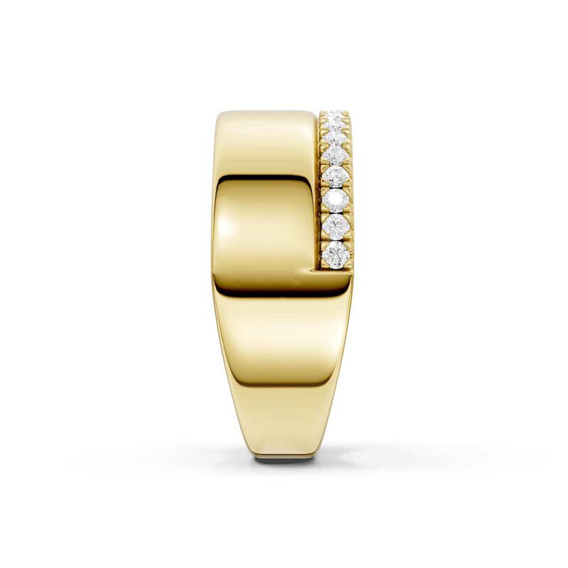 Lab Grown Diamond 1/4ctw. Wide Band Wedding Ring with Diamond Accents in 14k Yellow Gold image number null