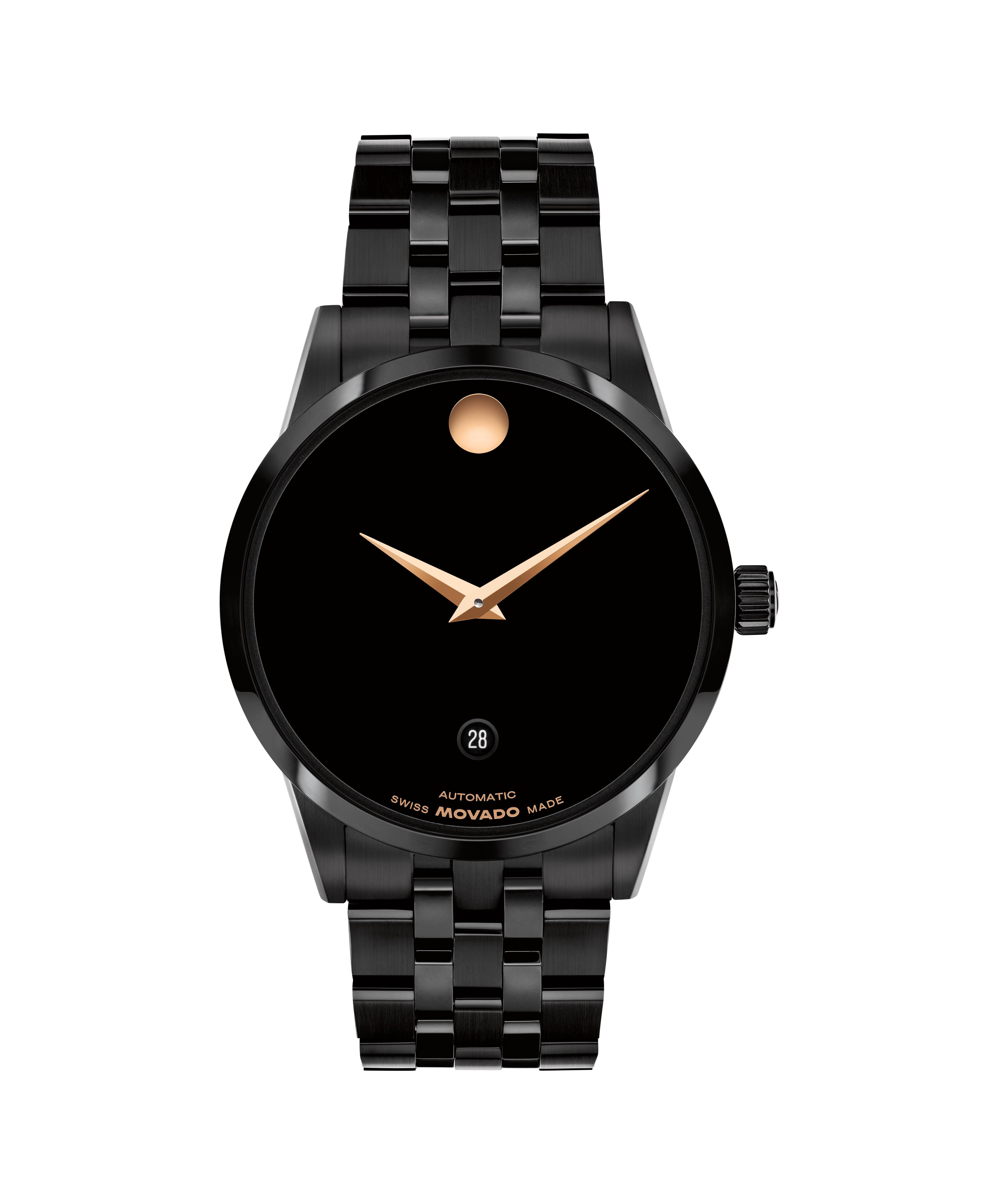 Movado Men's Museum Classic Automatic Black Dial With Rose-Toned