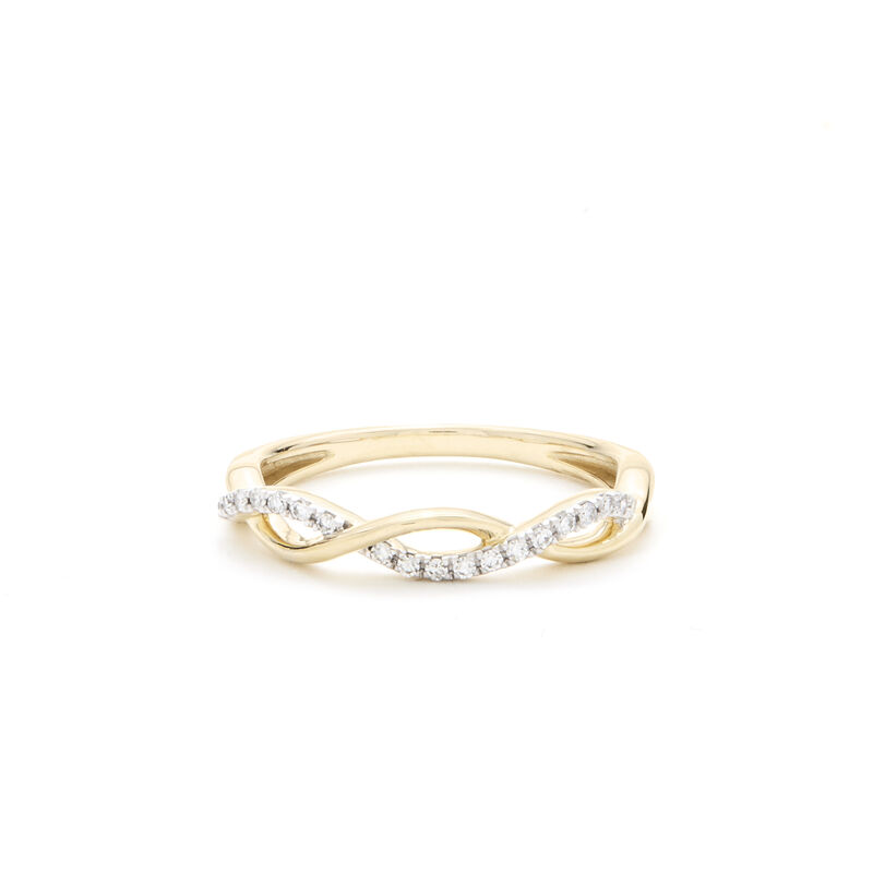Brilliant-Cut .10ctw Diamond Twist Fashion Ring in 10k Yellow Gold image number null