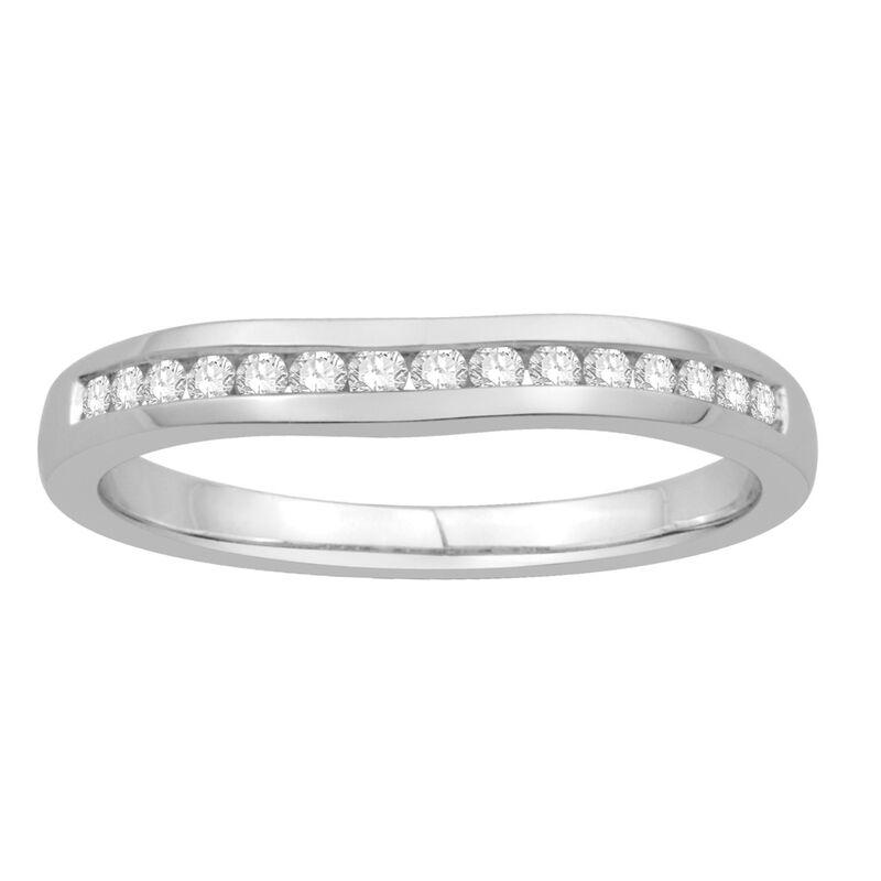 Round 1/10ctw. Channel-Set Contour Diamond Band in 14k White Gold image number null