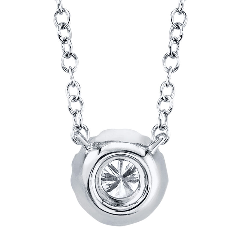 Shy Creation: Diamond Halo Drop Pendant in 14k White Gold image number null
