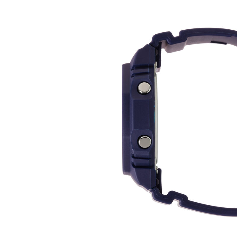 G-Shock Ladies' Navy dial With Rose Accents Metallic Index Navy Resin Band 46mm Watch GMAP2100M-2A image number null