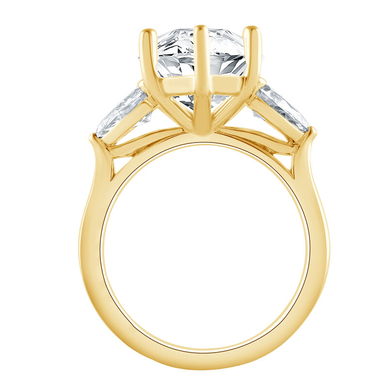 Marquise Lab Grown Diamond 6ctw. Three Stone Engagement Ring in 14k Yellow Gold image number null