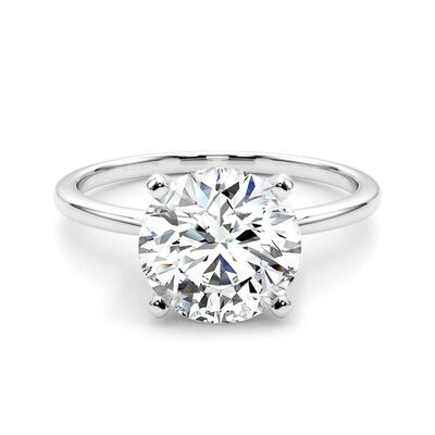 Brilliant-Cut Lab Grown 5ctw. EF VS Certified Diamond Solitaire Engagement Ring in 14k White Gold