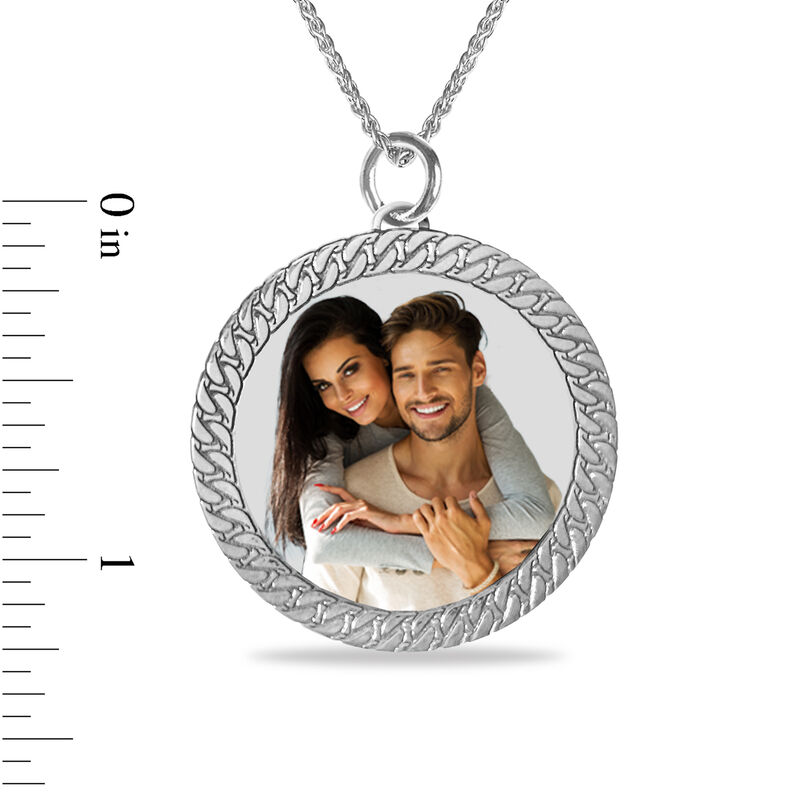 Cuban Link Edge Photo Pendant in Sterling Silver image number null