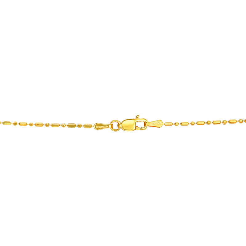 Bar and Bead Chain 18" in 14k Yellow Gold (0.9mm) image number null