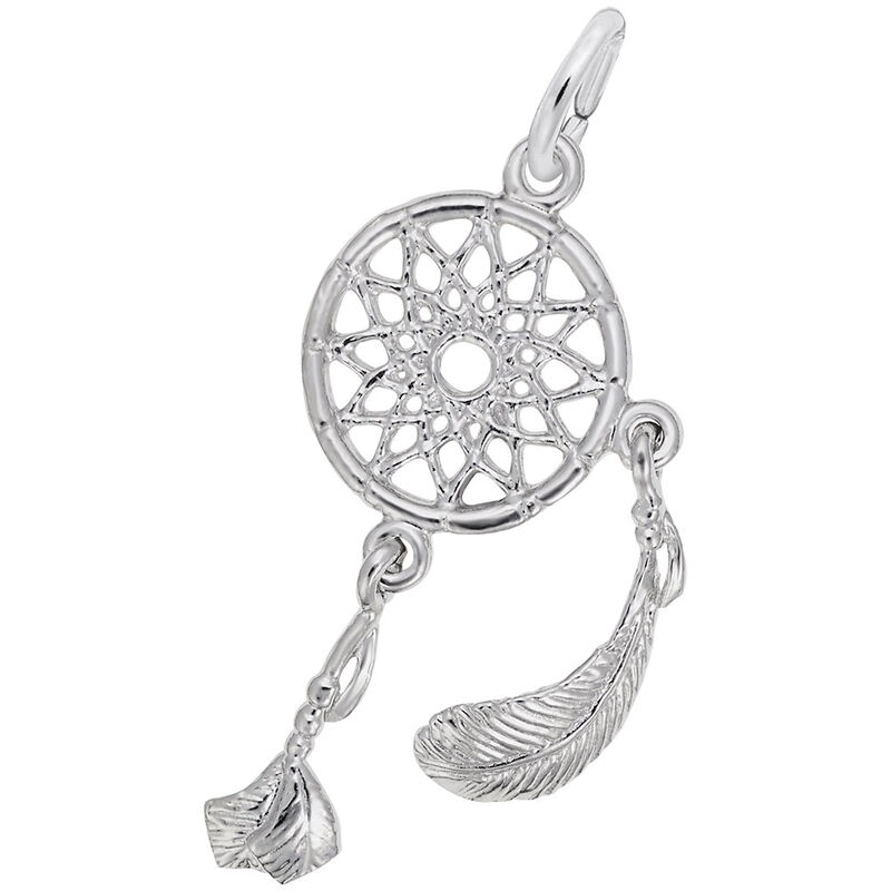 Dream Catcher Charm in 14K White Gold image number null