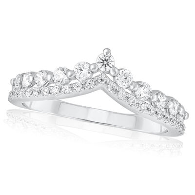 Diamond 1/2ctw. Contour & 10k White Gold Anniversary Ring