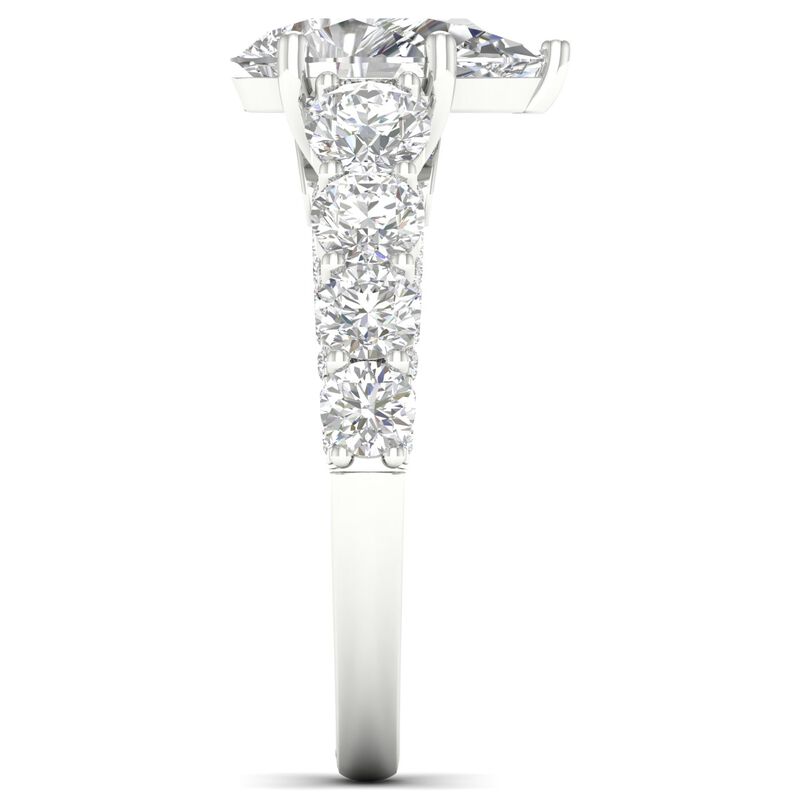 Pear-Shaped Lab Grown 3.75ctw. Diamond Cathedral Engagement Ring in 14k White Gold image number null