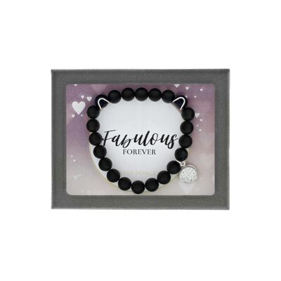 "Fabulous Forever" Bracelet with Black Agate in Sterling Silver