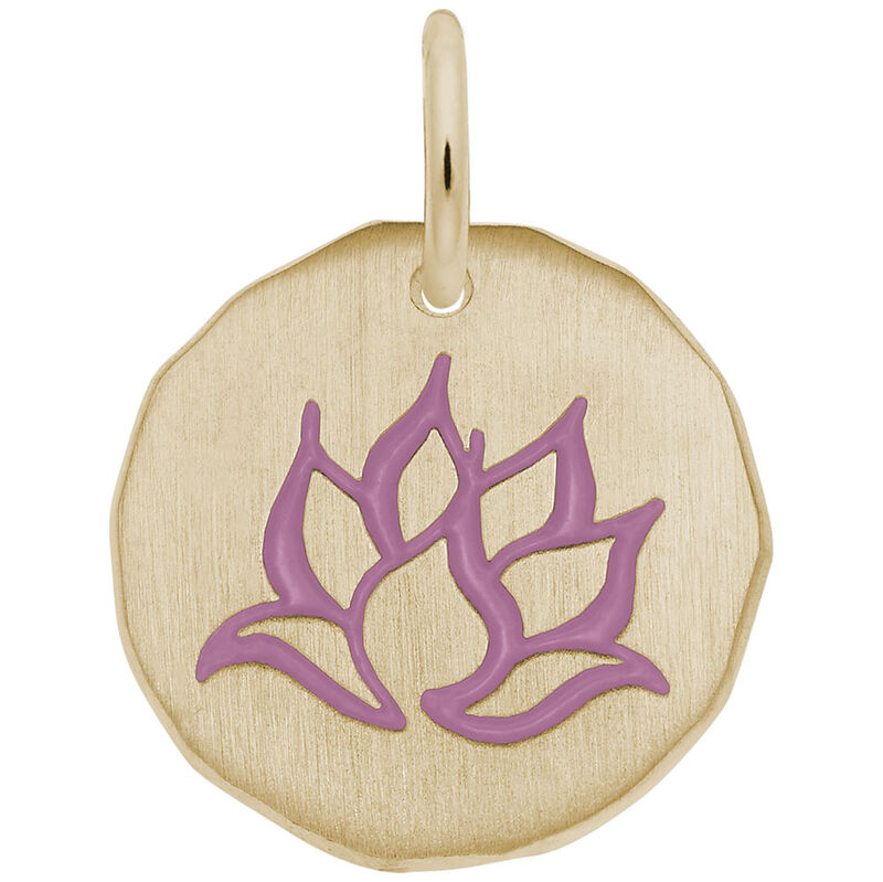 Lotus Flower Charm in 14K Yellow Gold image number null