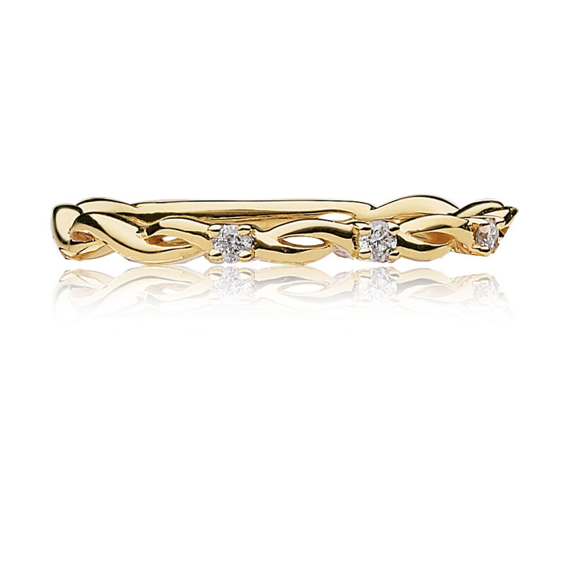 Diamond Woven Design Band in 10k Yellow Gold image number null