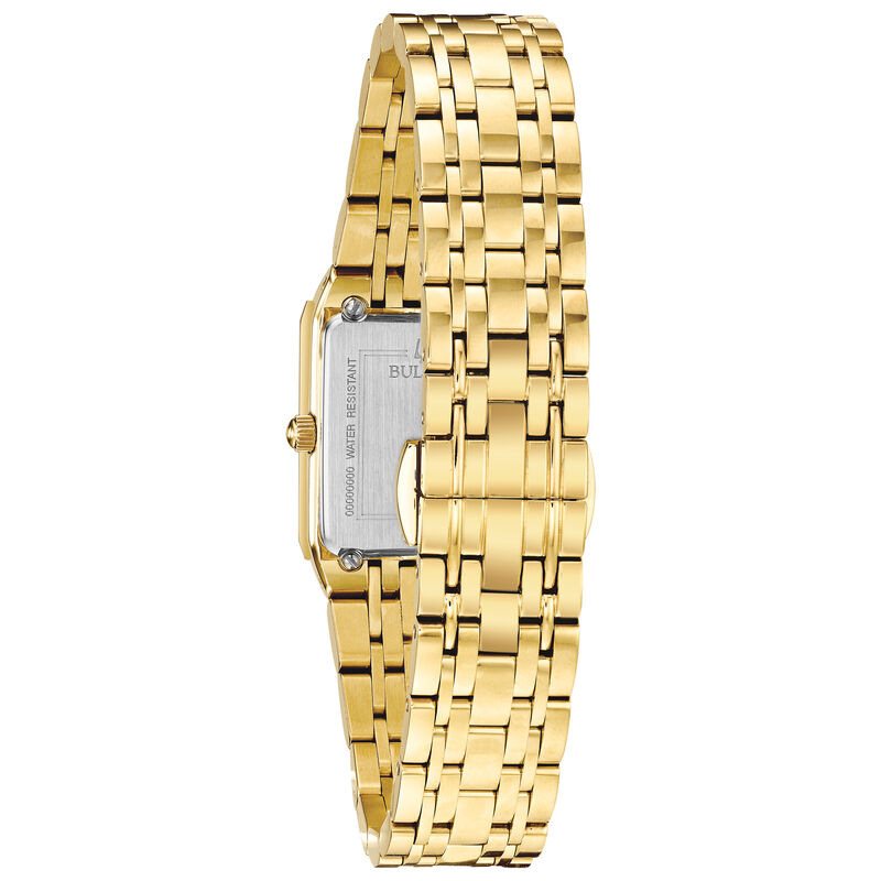 Bulova Ladies' Gold Tone Champagne Dial Stainless Steel Watch 97P140 image number null