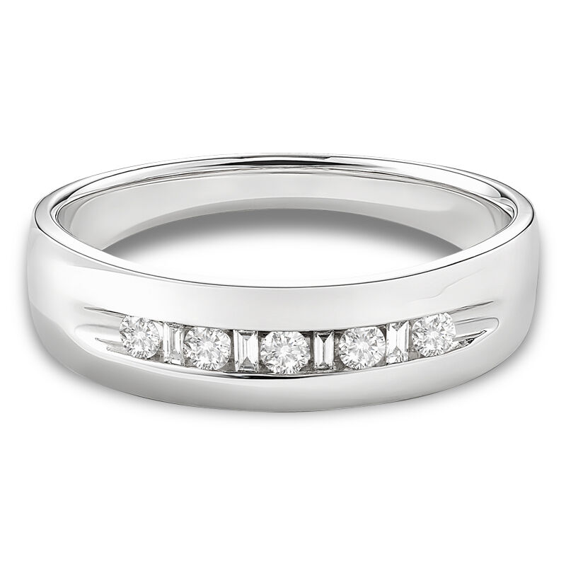 Men's Round Diamond Band 1/4ctw. in 10k White Gold image number null