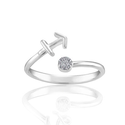 Zodiac Diamond Sagittarius Fashion Ring in Sterling Silver