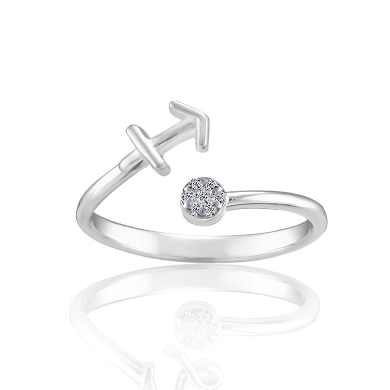 Zodiac Diamond Sagittarius Fashion Ring in Sterling Silver image number null